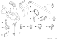 Мелкие детали для BMW E39 530d M57 (схема запасных частей)