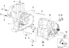 Картер коробки передач/вспом.оборудов. для BMW 59C1 R 850 C 99 (0421) 0 (схема запасных частей)