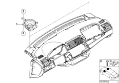 Динамик панели приборов для BMW E53 X5 4.6is M62 (схема запасных частей)