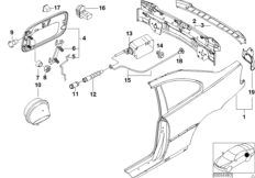 Крыло/облицовка задней части для BMW E46 330Cd M57N (схема запасных частей)