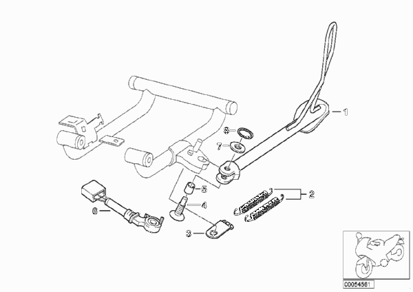 Подпорка для BMW R13 F 650 GS Dakar 04 (0176,0186) 0 (схема запчастей)