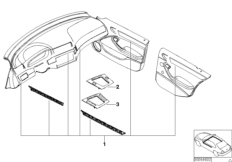Доосн.декор.планками Alu Cube серебр. для BMW E46 325xi M54 (схема запасных частей)