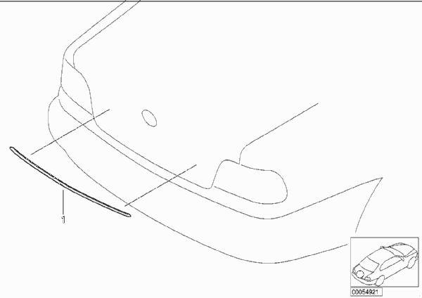 Доосн.хромир.дек.планкой багажной двери для BMW E38 730d M57 (схема запчастей)