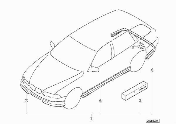 Аэродинамический комплект для BMW E46 318d M47 (схема запчастей)