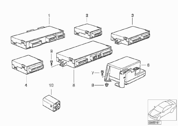 ЭБУ и модули кузова для BMW Z3 Z3 3.0i M54 (схема запчастей)