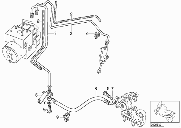 Трубопровод тормозного привода c ABS Зд для BMW R13 F 650 GS 04 (0175,0185) 0 (схема запчастей)
