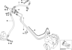 Трубопровод тормозного привода c ABS Пд для BMW R13 F 650 GS Dakar 00 (0173,0183) 0 (схема запасных частей)