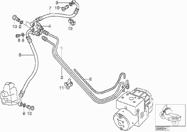 Трубопровод тормозного привода c ABS Пд для BMW R13 F 650 GS Dakar 04 (0176,0186) 0 (схема запчастей)
