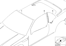 Остекление для BMW E46 M3 S54 (схема запасных частей)