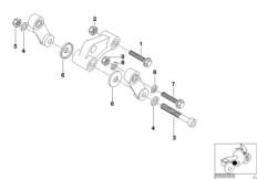 Крепление направляющих элементов подвес. для BMW R131 G 650 GS 11 (0188,0189) 0 (схема запасных частей)