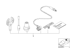 Комплект дооснащ.телеф.антенны на крыше для BMW E46 316i 1.6 M43 (схема запасных частей)
