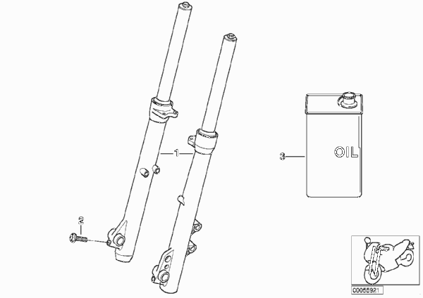 Телескопическая вилка для MOTO R13 F 650 GS Dakar 00 (0173,0183) 0 (схема запчастей)