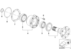Подшипники выход.фланца дифф./уплот.кол. для BMW E30 M3 S14 (схема запасных частей)