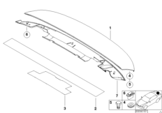 Задний спойлер для BMW E46 330xi M54 (схема запасных частей)