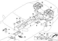 Теплоизоляция для BMW E39 530i M54 (схема запасных частей)