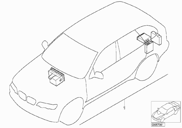 К-т доосн.сист.навигации с борт.монит. для BMW E39 520d M47 (схема запчастей)