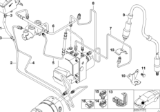 Трубопровод тормозного привода Пд с DSC для BMW E52 Z8 S62 (схема запасных частей)