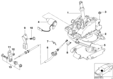 Перекл.КПП стептроник привод на все кол. для BMW E46 325xi M54 (схема запасных частей)