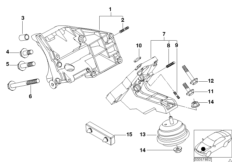 Подвеска двигателя для BMW E52 Z8 S62 (схема запасных частей)