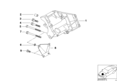 Опорный кронштейн компрессора кондиц. для BMW E39 520i M54 (схема запасных частей)