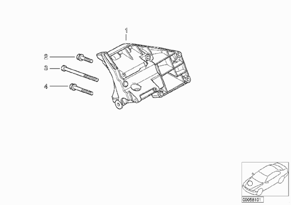 Опорный кронштейн компрессора кондиц. для BMW E52 Z8 S62 (схема запчастей)