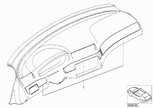Инд.отделка деревом декор.планки компл. для BMW E46 318Ci N42 (схема запчастей)