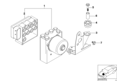 Гидроагрегат ASC/ЭБУ/кронштейн для BMW E39 530i M54 (схема запасных частей)