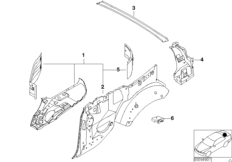 Отделение для складного верха для BMW E46 320Cd M47N (схема запасных частей)