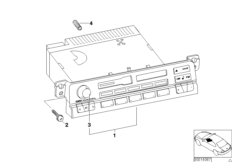 Радиоприемник BMW Professional для BMW E46 325Ci M54 (схема запасных частей)