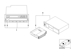 Радиоприемник BMW Professional RDS для BMW E36 323i M52 (схема запасных частей)