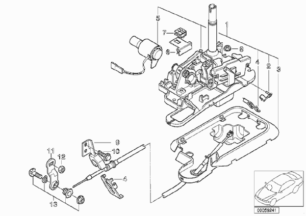 Механизм ПП стептроник АКПП для BMW E46 323Ci M52 (схема запчастей)
