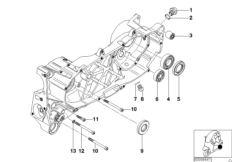Картер двигателя дополнительные элементы для BMW C1N C1 (0191) 0 (схема запасных частей)