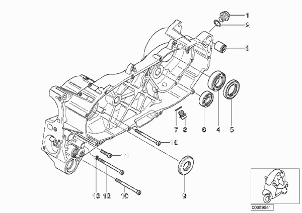 Картер двигателя дополнительные элементы для BMW C1N C1 200 (0192) 0 (схема запчастей)