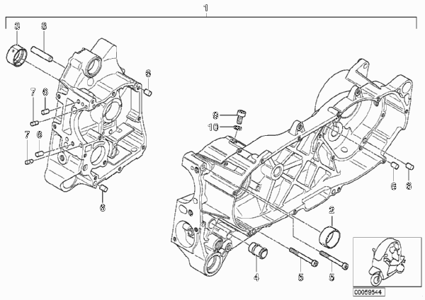Корпус привода на качающемся рычаге для BMW C1N C1 (0191) 0 (схема запчастей)