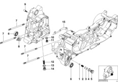 Картер двигателя дополнительные элементы для BMW C1N C1 200 (0192) 0 (схема запасных частей)