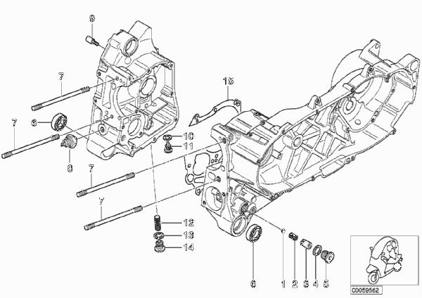 Картер двигателя дополнительные элементы для BMW C1N C1 200 (0192) 0 (схема запчастей)