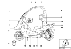 Окрашенные детали 751 alpin-weiss для BMW C1N C1 200 (0192) 0 (схема запасных частей)