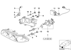 Детали ксеноновой фары для BMW E39 M5 S62 (схема запасных частей)