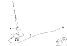 Антенна радиоприемника для BMW E46 325Ci M54 (схема запасных частей)