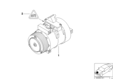 RP компрессор кондиционера для BMW E53 X5 3.0i M54 (схема запасных частей)
