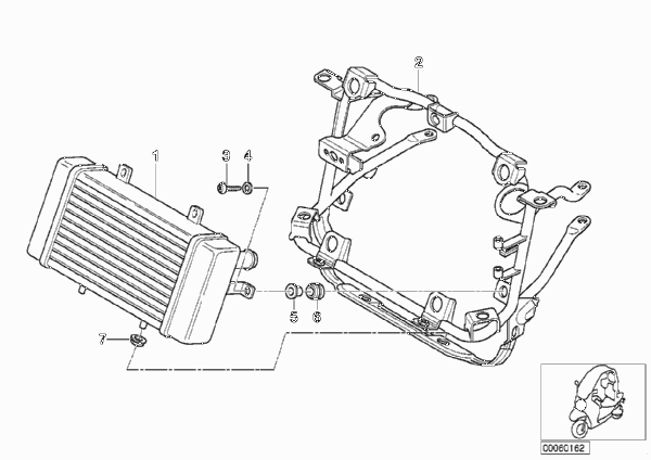 Радиатор охлаждающей жидкости для BMW C1N C1 (0191) 0 (схема запчастей)