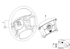 Рулевое колесо с НПБ для BMW E46 320d M47 (схема запасных частей)