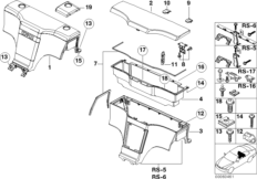 Отсек для мелких вещей для BMW Z3 Z3 M3.2 S54 (схема запасных частей)
