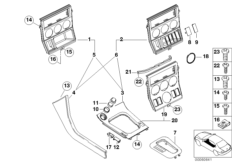 накладка отделения для мелких вещей для BMW Z3 Z3 3.0i M54 (схема запасных частей)