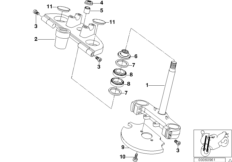 Перемычка вилки для BMW R13 F 650 GS Dakar 00 (0173,0183) 0 (схема запасных частей)