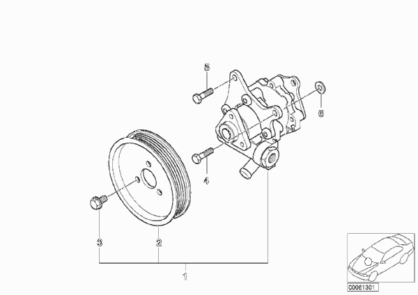 Насос гидроусилителя рулевого управления для BMW E52 Z8 S62 (схема запчастей)
