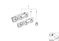 Панель управления кондиционера для BMW E46 330xd M57 (схема запасных частей)