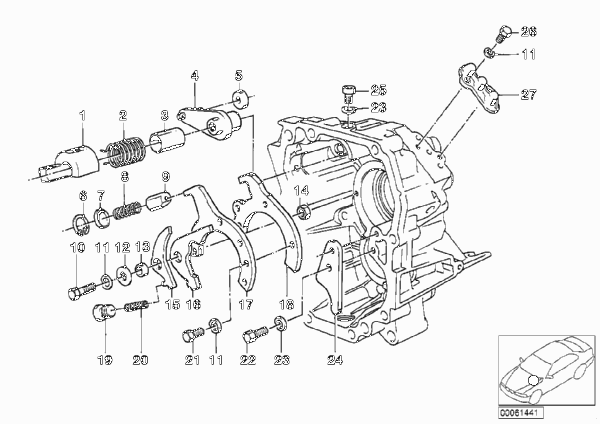 Getrag 260/5/50 Вн.детали механизма ПП для BMW E30 325e M20 (схема запчастей)