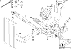 Маслопроводы гидроусилителя рул.управл. для BMW E52 Z8 S62 (схема запасных частей)
