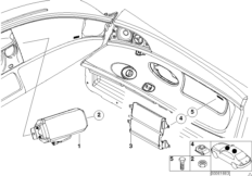 НПБ переднего пассажира и боковая НПБ для BMW E52 Z8 S62 (схема запасных частей)